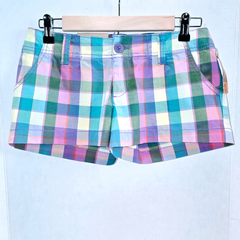 NWT Mossiomo Multicolor Plaid Utility Style Shorts - Juniors